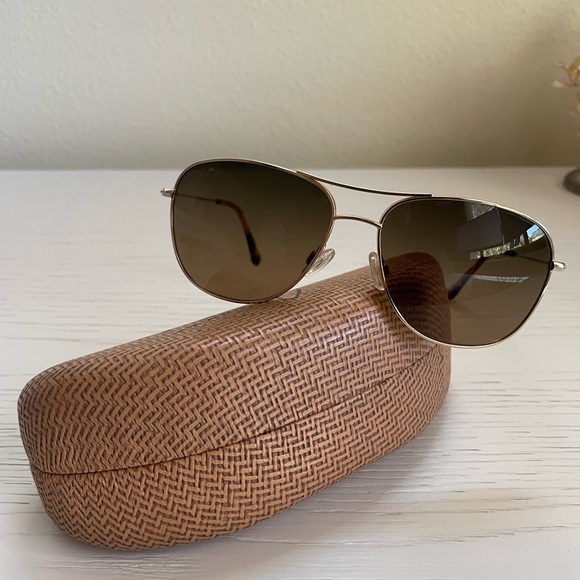 Maui Jim 'Cliff House' Polarized Aviators - Gold & Bronze Chic - Picture 3 of 3